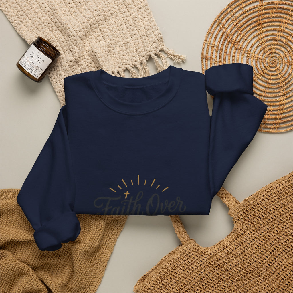 Faith Over Fear sweatshirt | Inspirational Christian typography