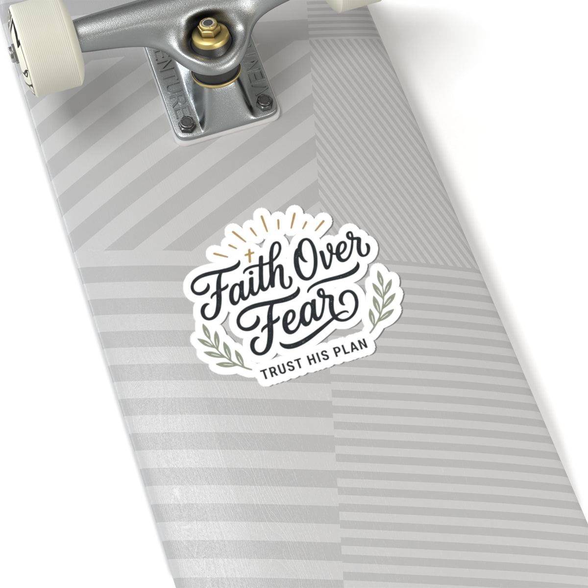 Faith Over Fear sticker | Kiss-cut inspirational decal, trust his plan