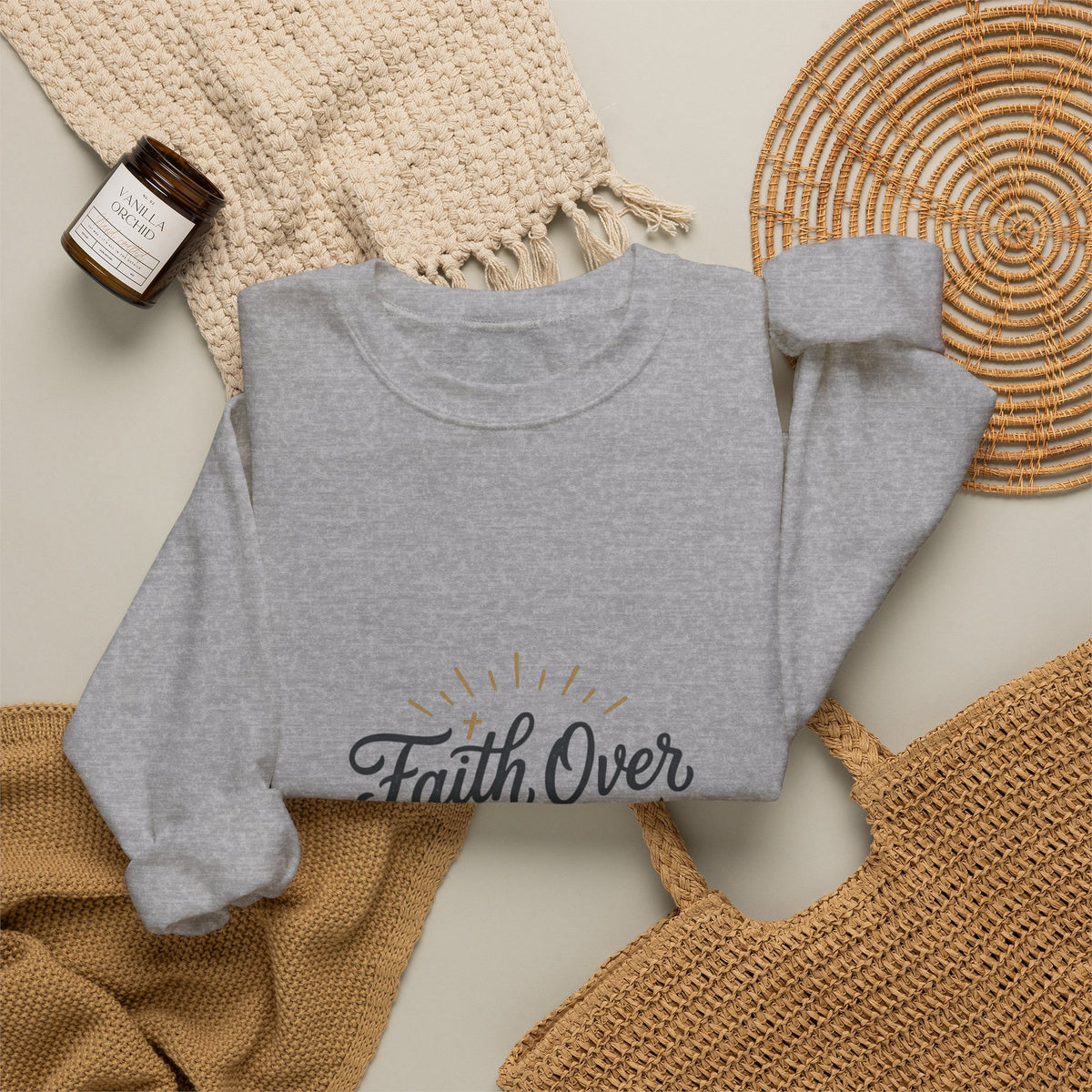 Faith Over Fear sweatshirt | Inspirational Christian typography