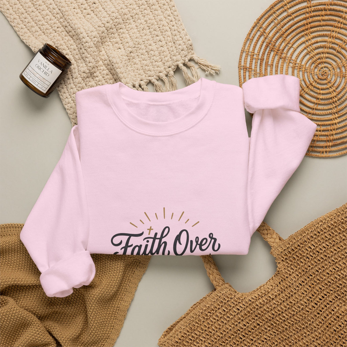 Faith Over Fear sweatshirt | Inspirational Christian Scripture crewneck