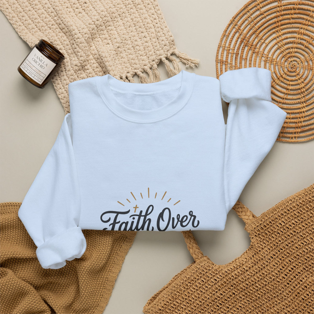 Faith Over Fear sweatshirt | Inspirational Christian Scripture crewneck