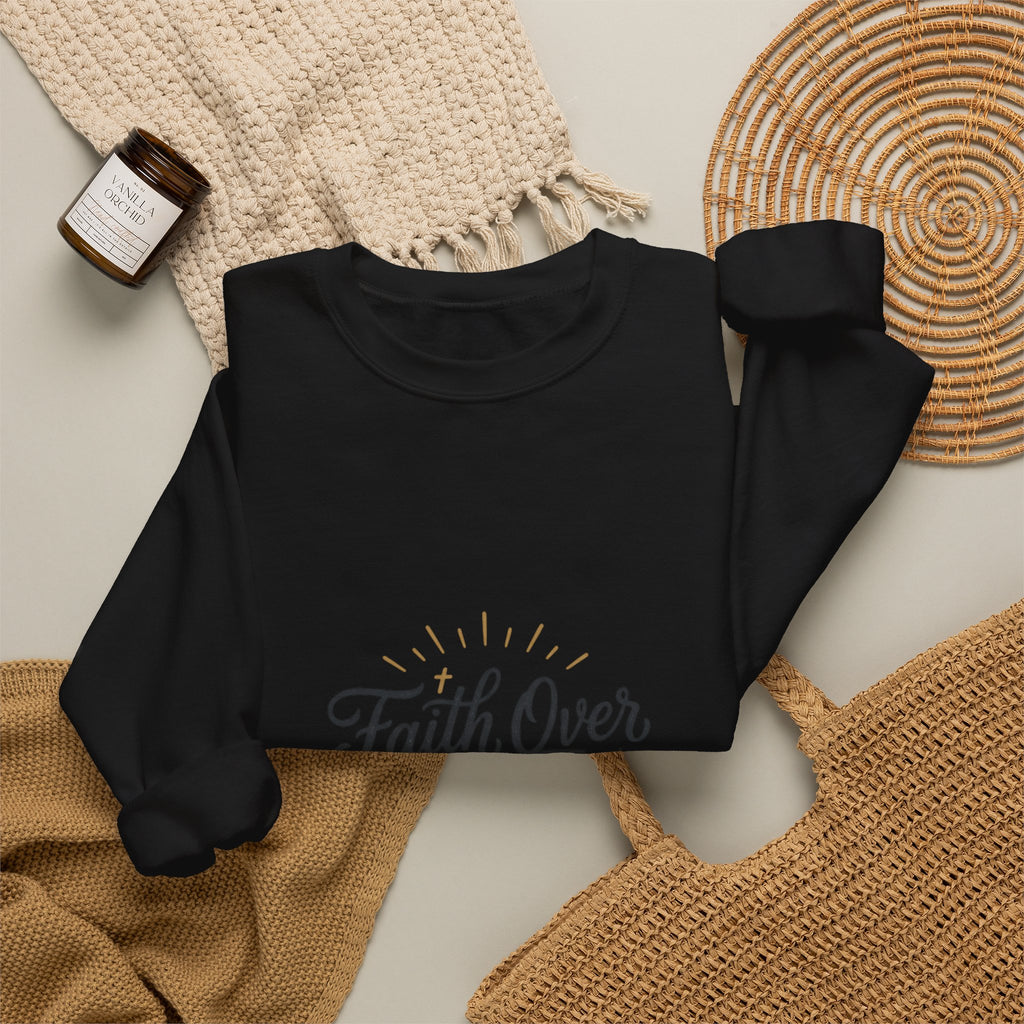 Faith Over Fear sweatshirt | Inspirational Christian typography