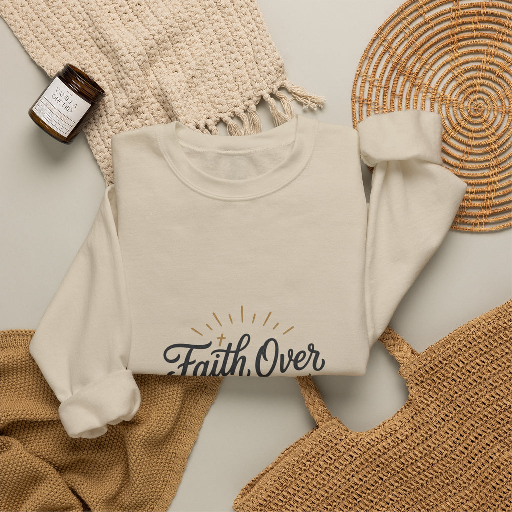 Faith Over Fear sweatshirt | Inspirational Christian typography